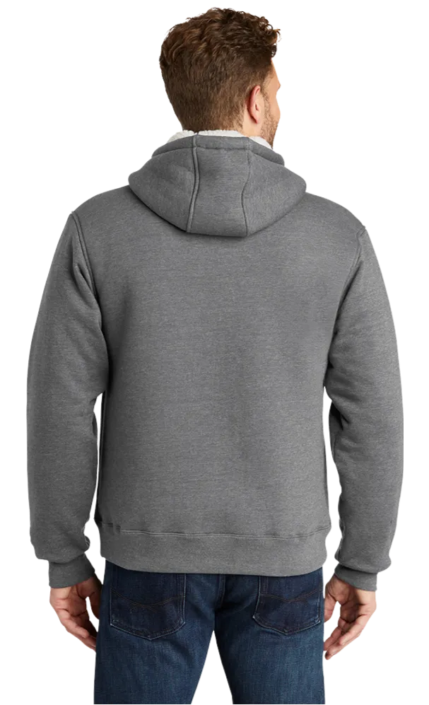 Cornerstone Men's Heavy Sherpa Lined Custom Hooded Fleece Jacket