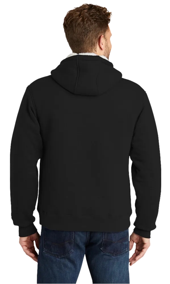 Cornerstone Men's Heavy Sherpa Lined Custom Hooded Fleece Jacket