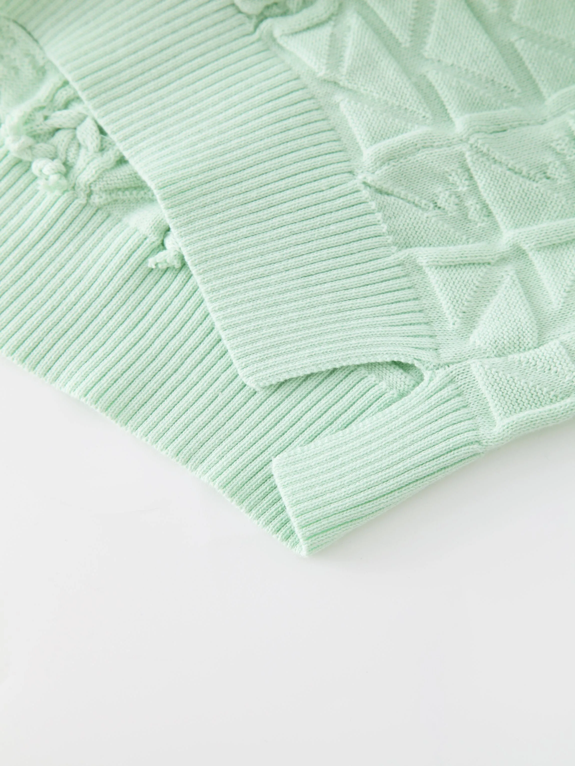 Cross Stitch Sweater-Mint