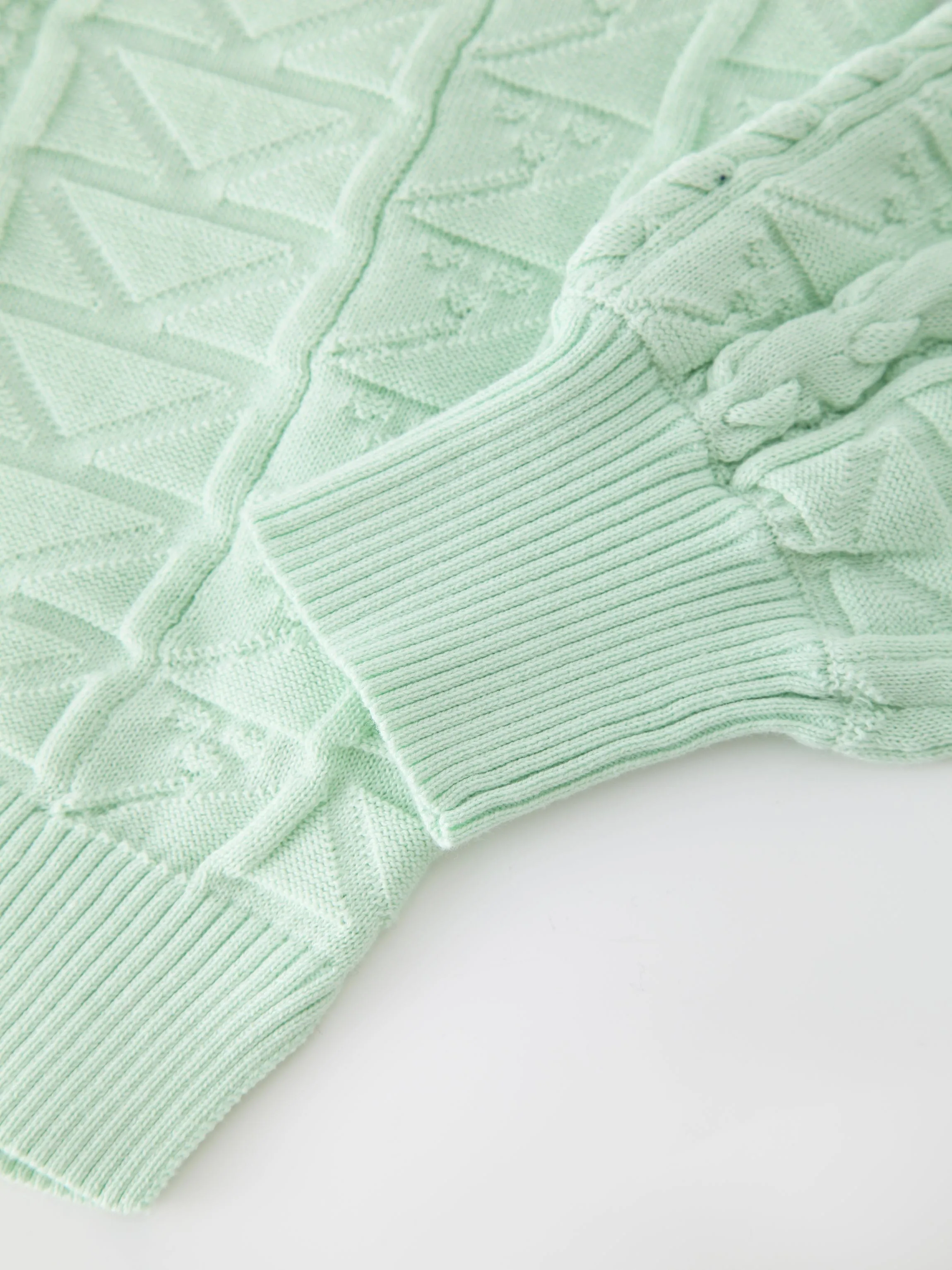 Cross Stitch Sweater-Mint