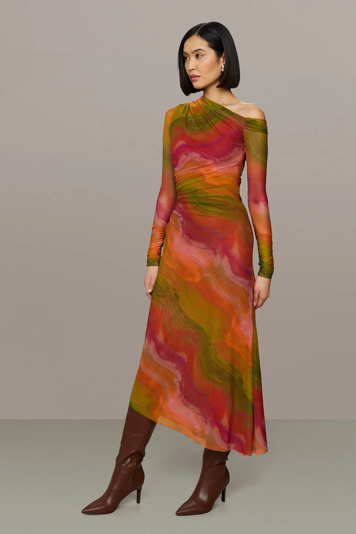 Drena Mesh Midi Dress