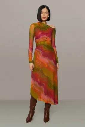Drena Mesh Midi Dress