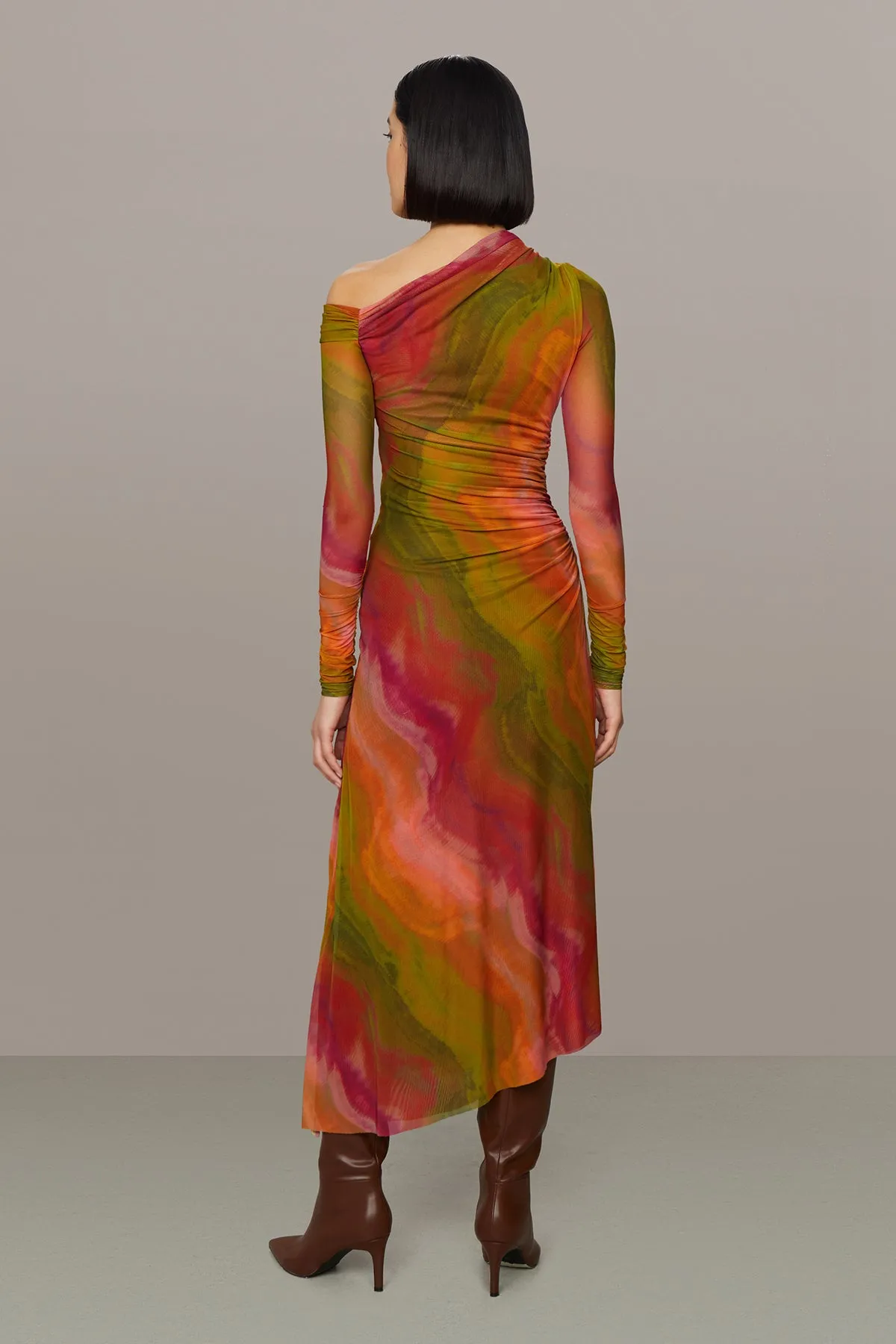 Drena Mesh Midi Dress