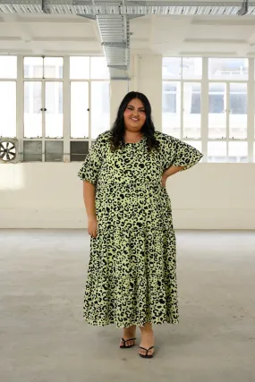 Elizabeth Dress - Neon animal maxi