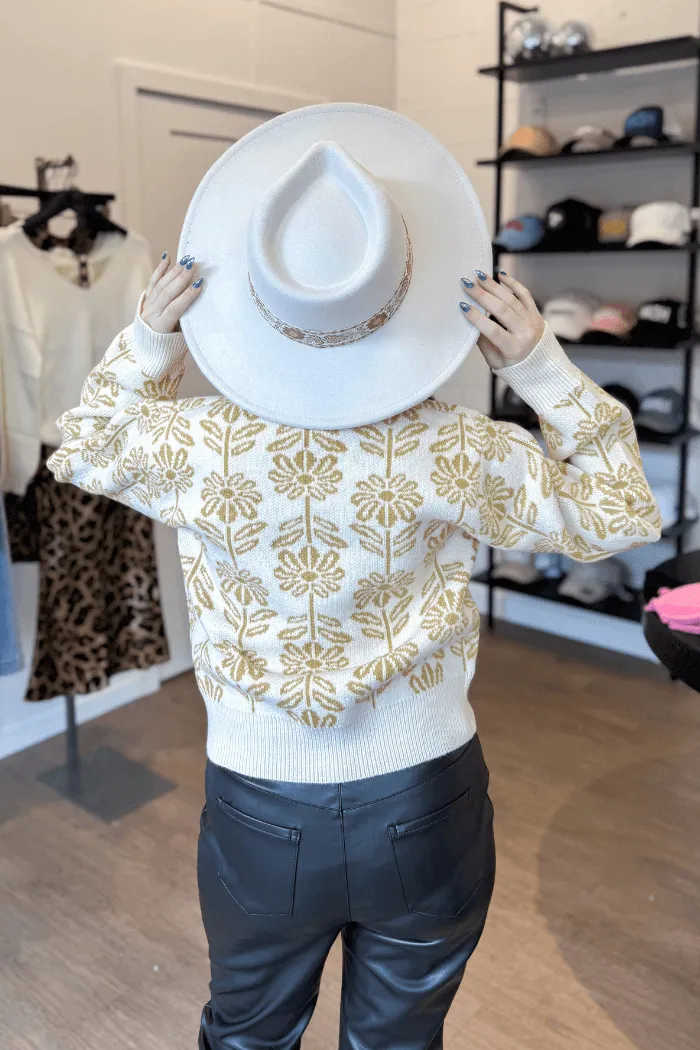 Floral Pattern Sweater