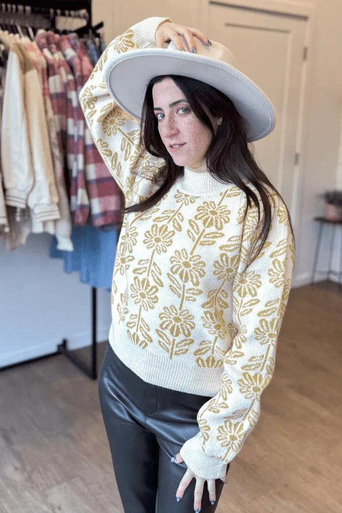 Floral Pattern Sweater