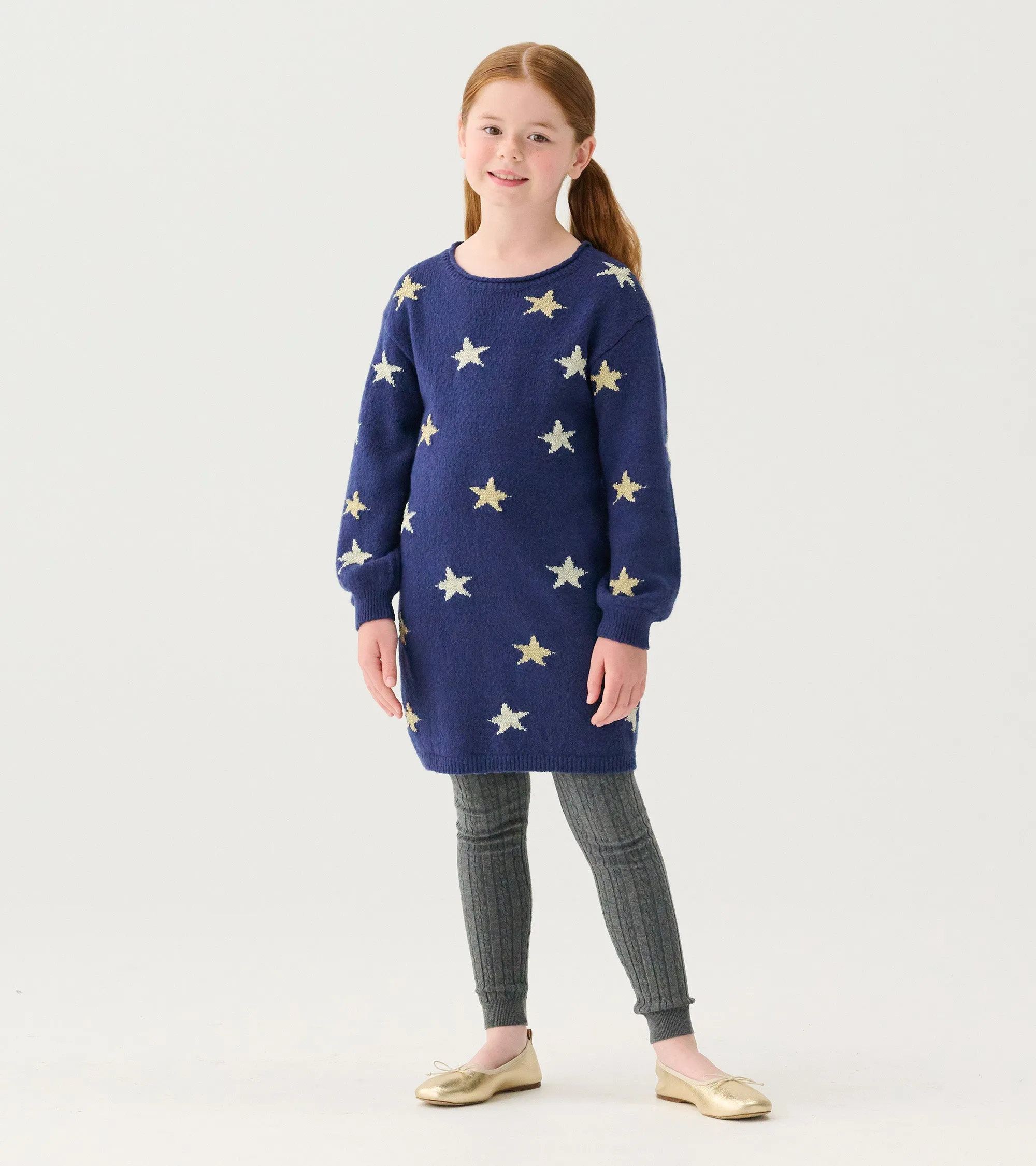 Girls Blue Starlight Sweater Dress