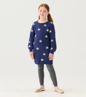 Girls Blue Starlight Sweater Dress
