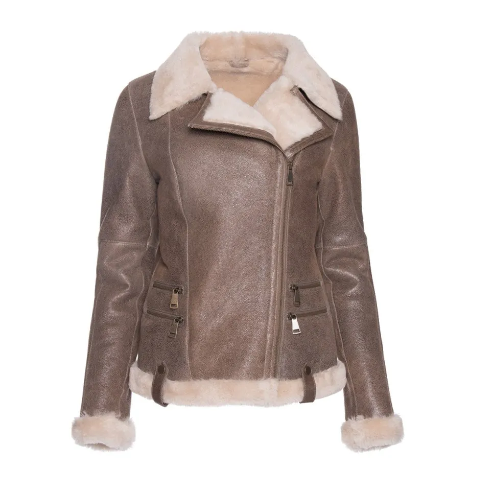 HARLEY Spanish Merino Shearling Sheepskin Moto Jacket