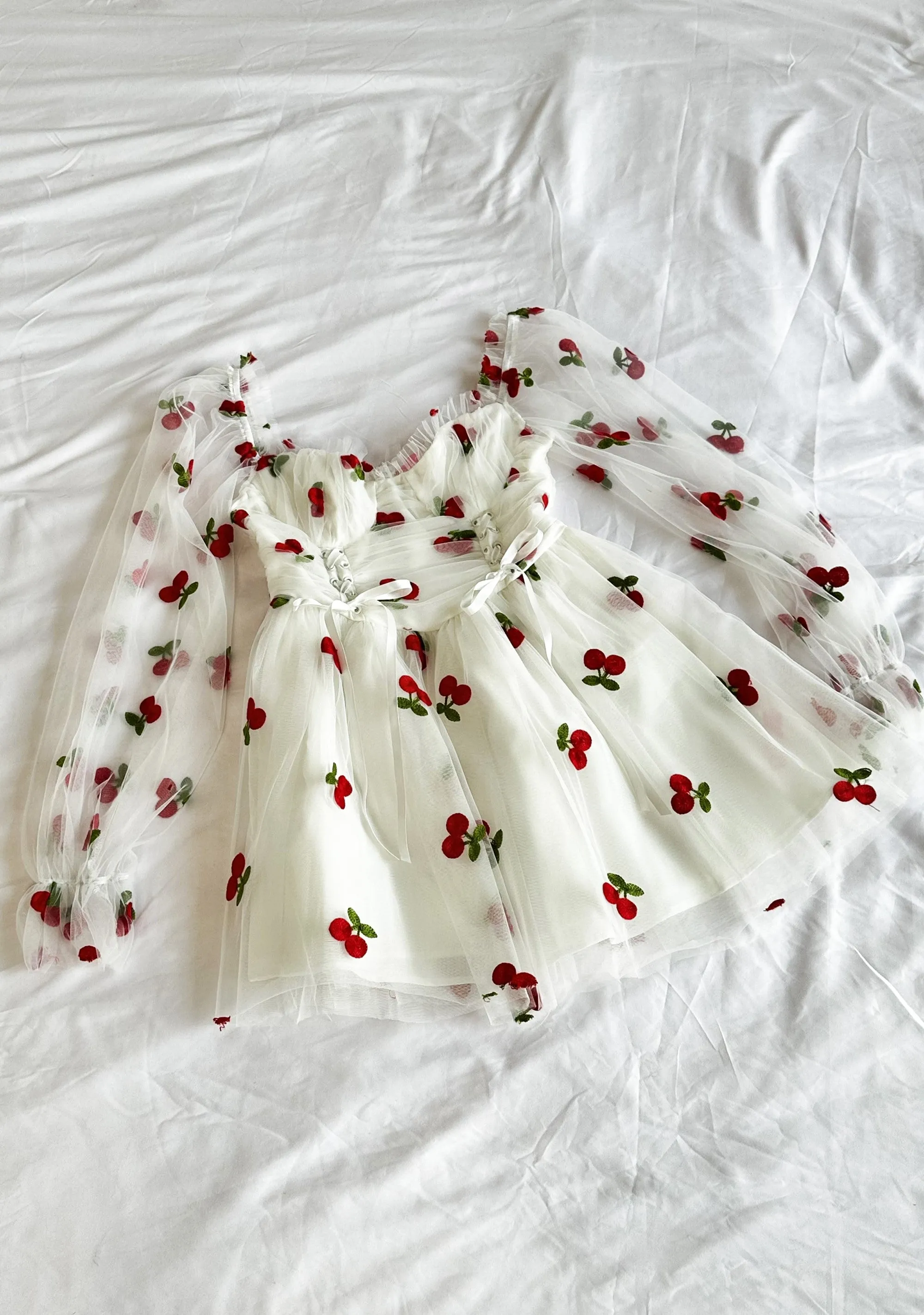 Heavenly Affair Babydoll Dress - Cherry