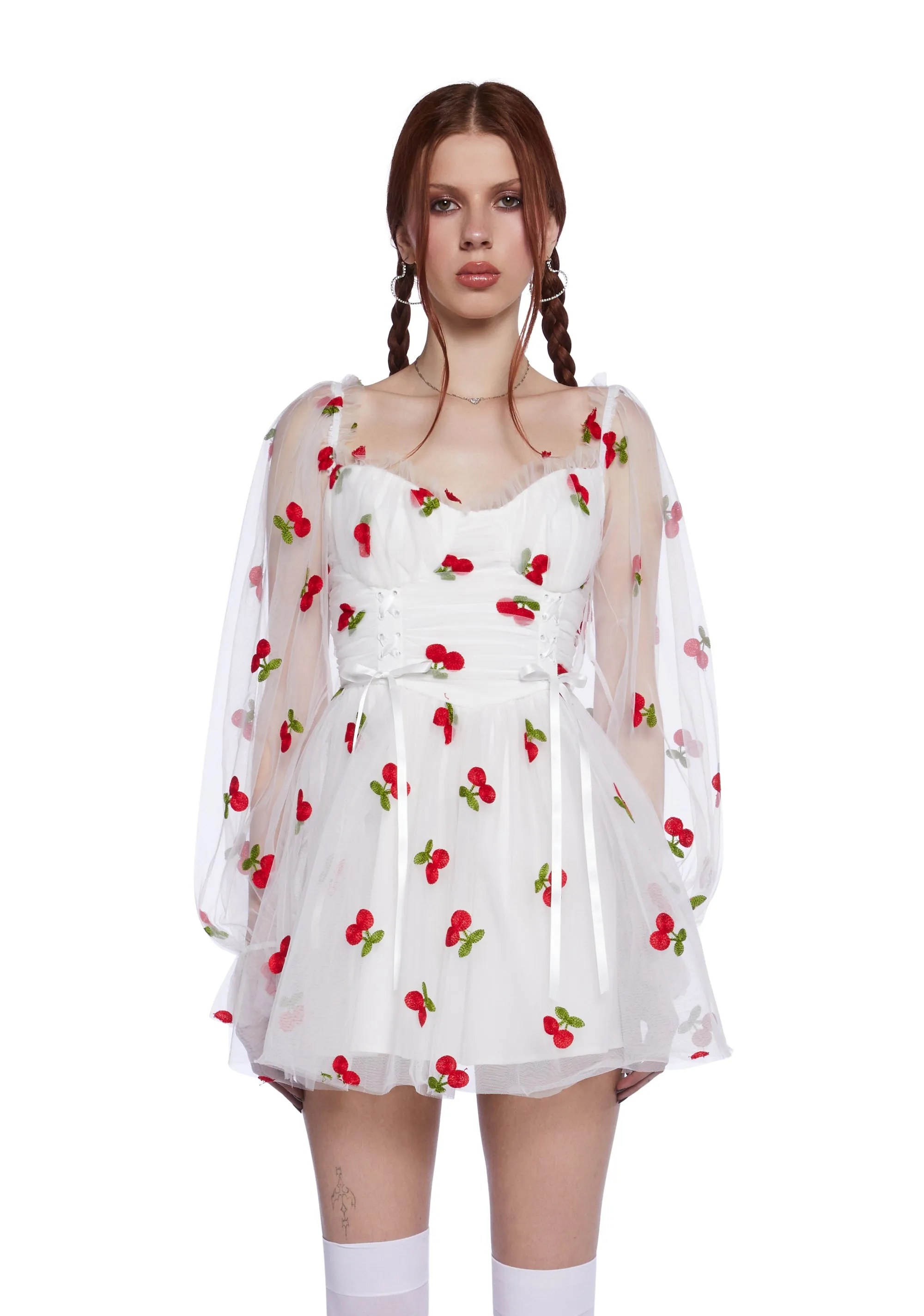 Heavenly Affair Babydoll Dress - Cherry