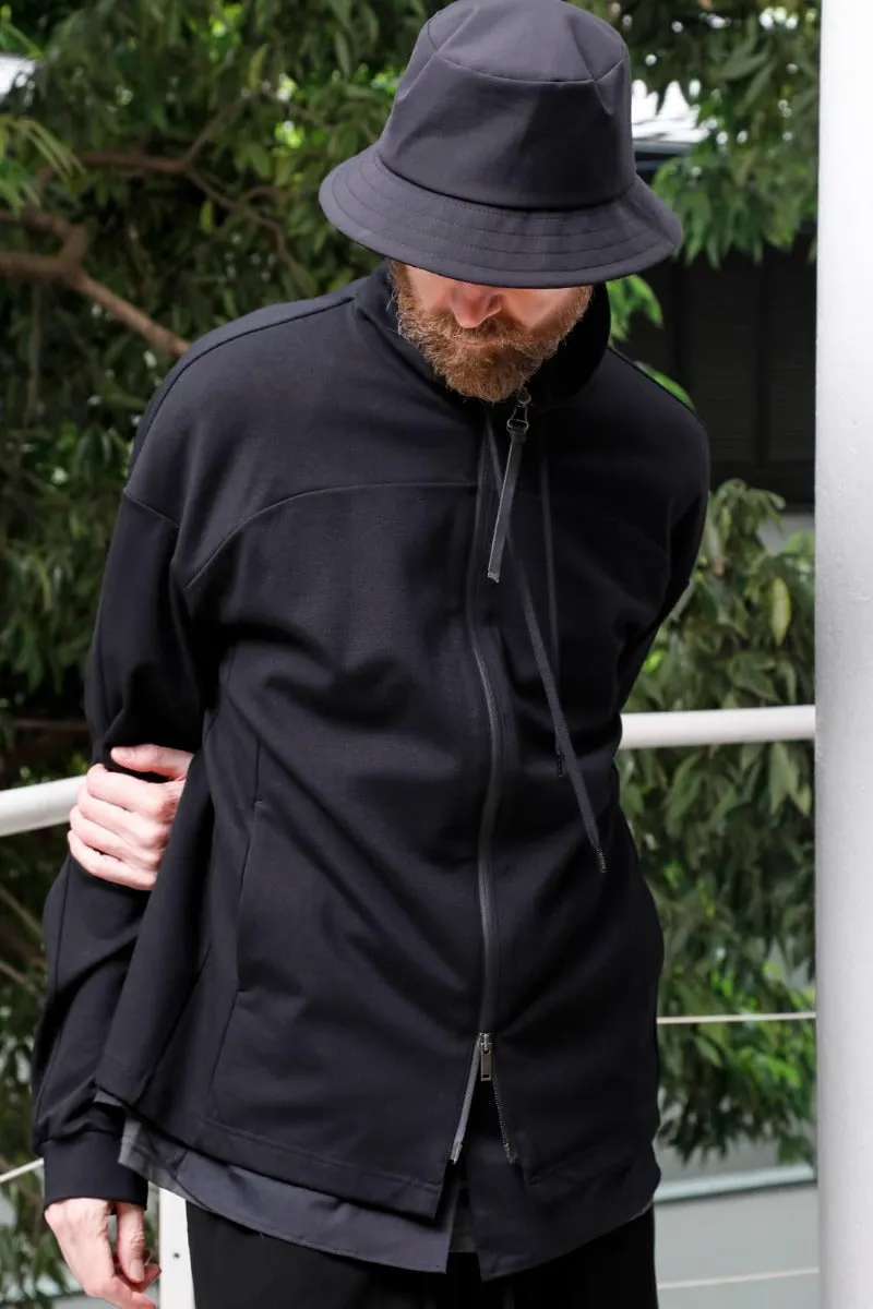 High neck track jacket stretch viscose