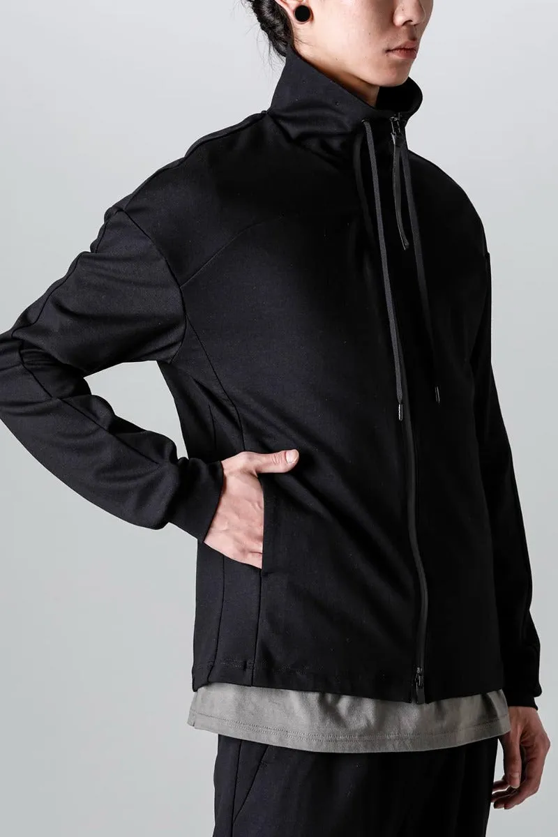 High neck track jacket stretch viscose