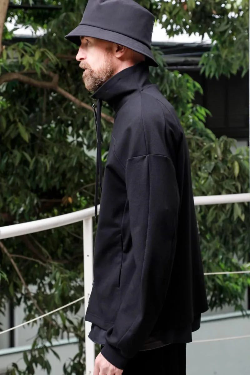 High neck track jacket stretch viscose