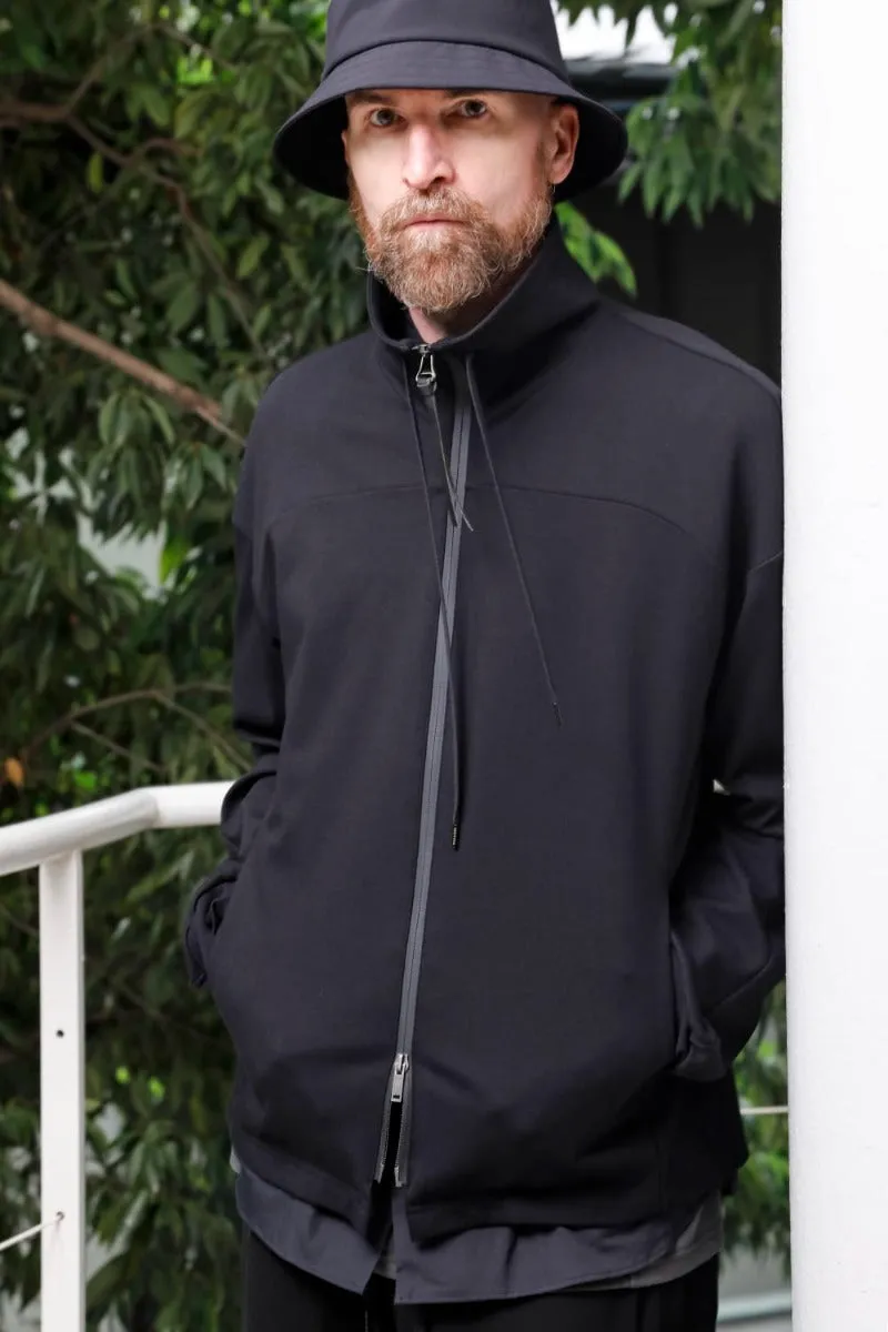 High neck track jacket stretch viscose