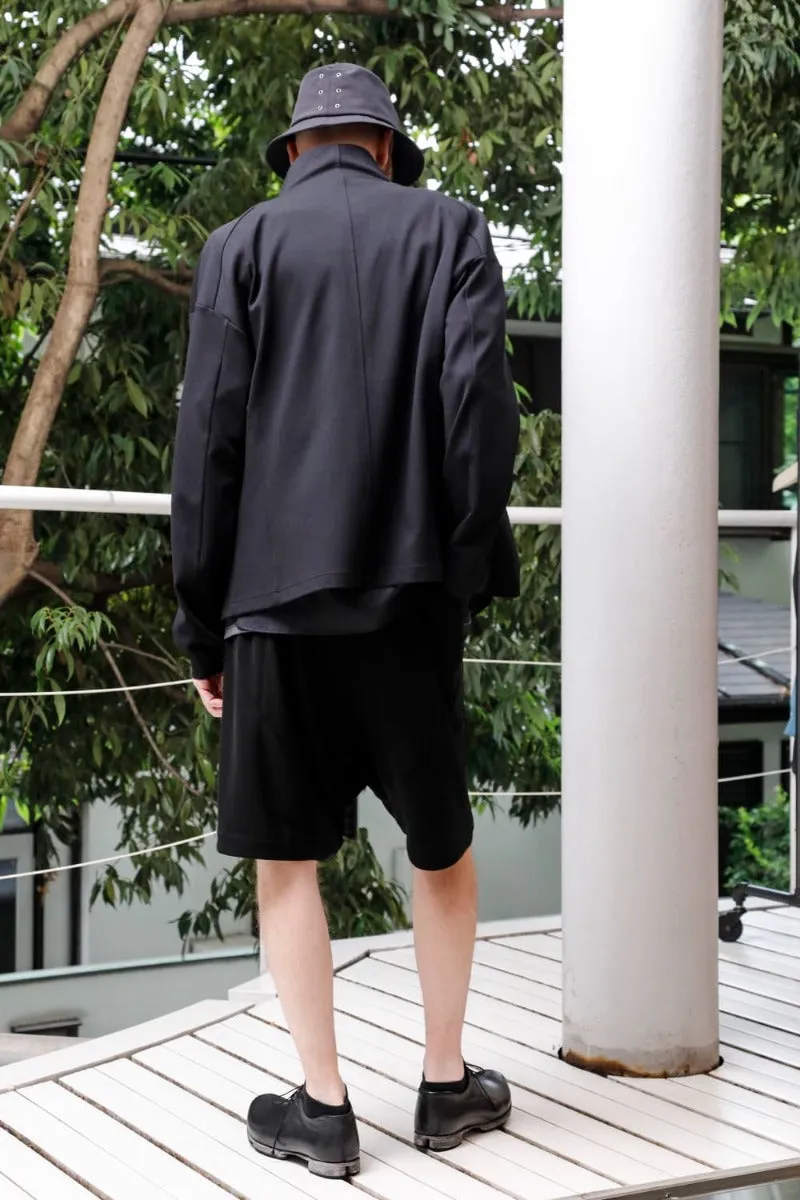 High neck track jacket stretch viscose
