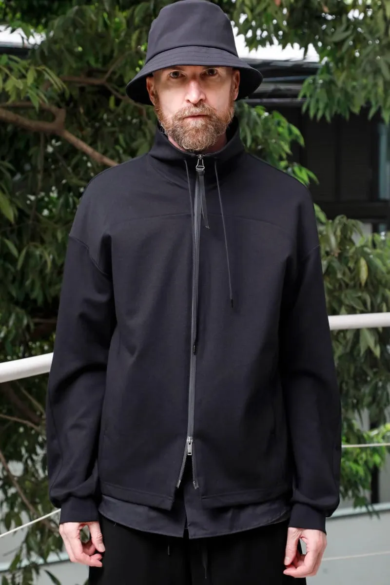 High neck track jacket stretch viscose