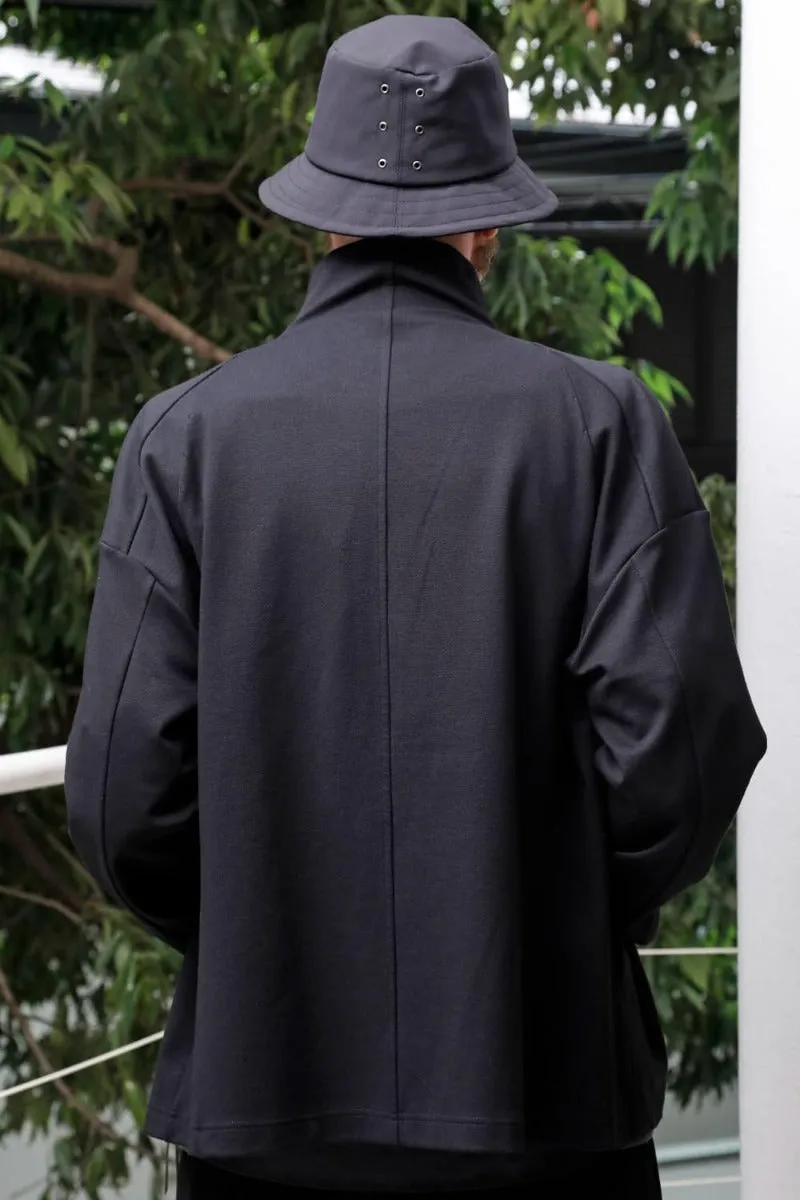 High neck track jacket stretch viscose
