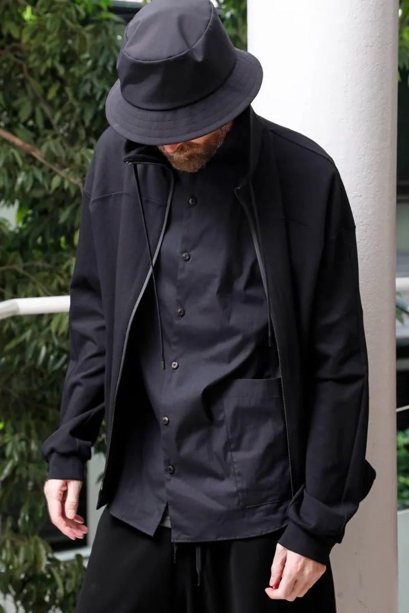 High neck track jacket stretch viscose