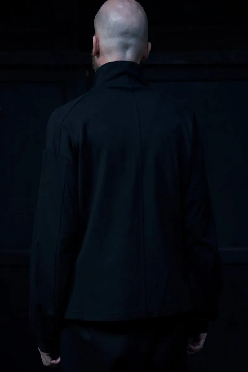 High neck track jacket stretch viscose