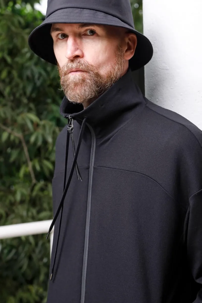 High neck track jacket stretch viscose