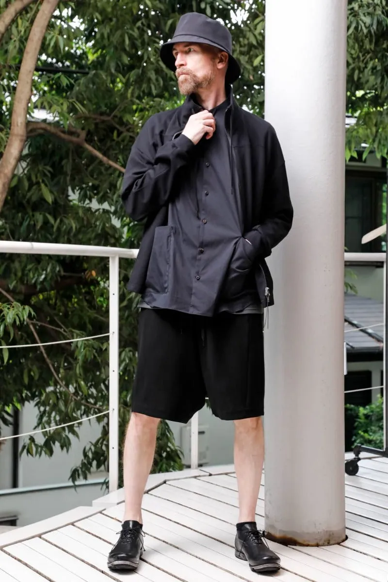 High neck track jacket stretch viscose