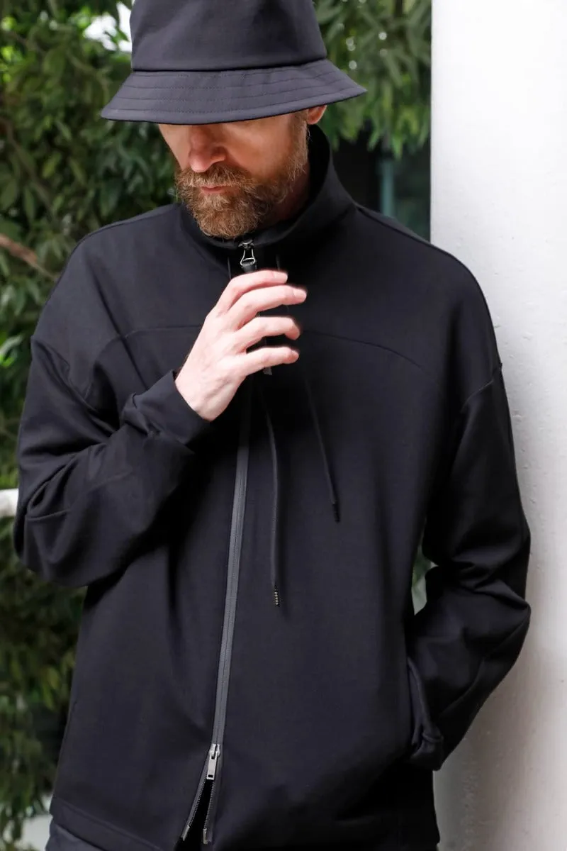 High neck track jacket stretch viscose