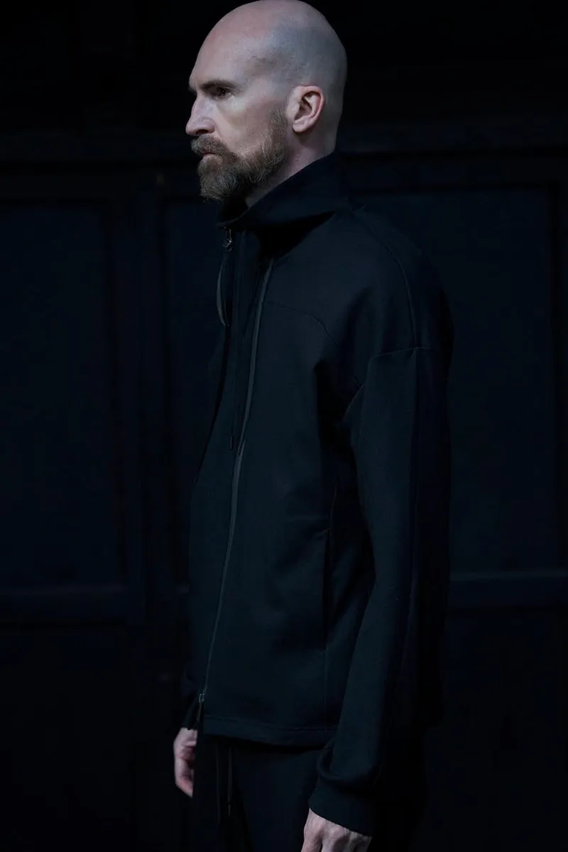 High neck track jacket stretch viscose