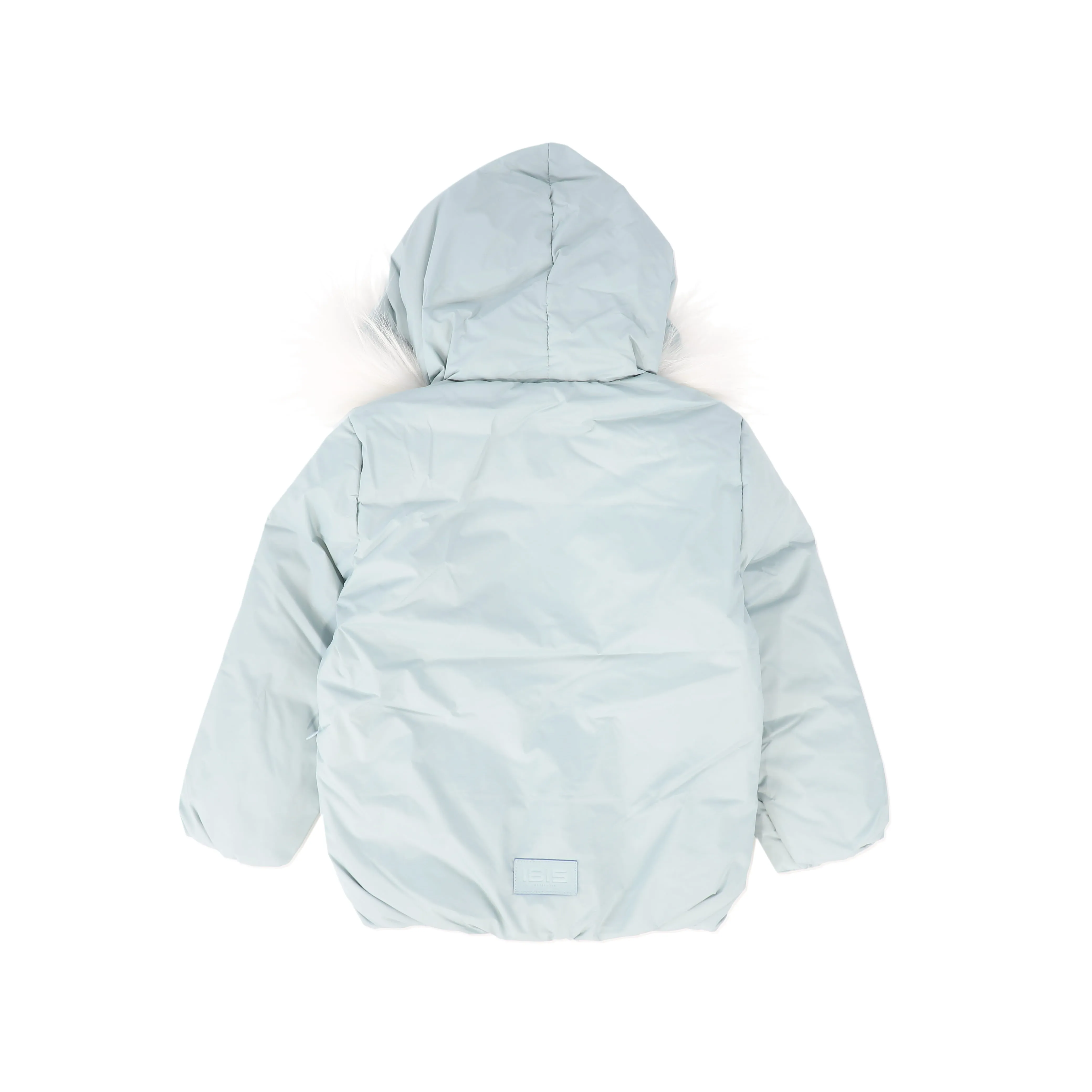 IBIS BLUE/WHITE FUR TRIM PUFFER COAT [FINAL SALE]
