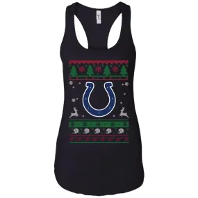 Indianapolis Colts Logo Football Teams Ugly Christmas Sweater Women Tank