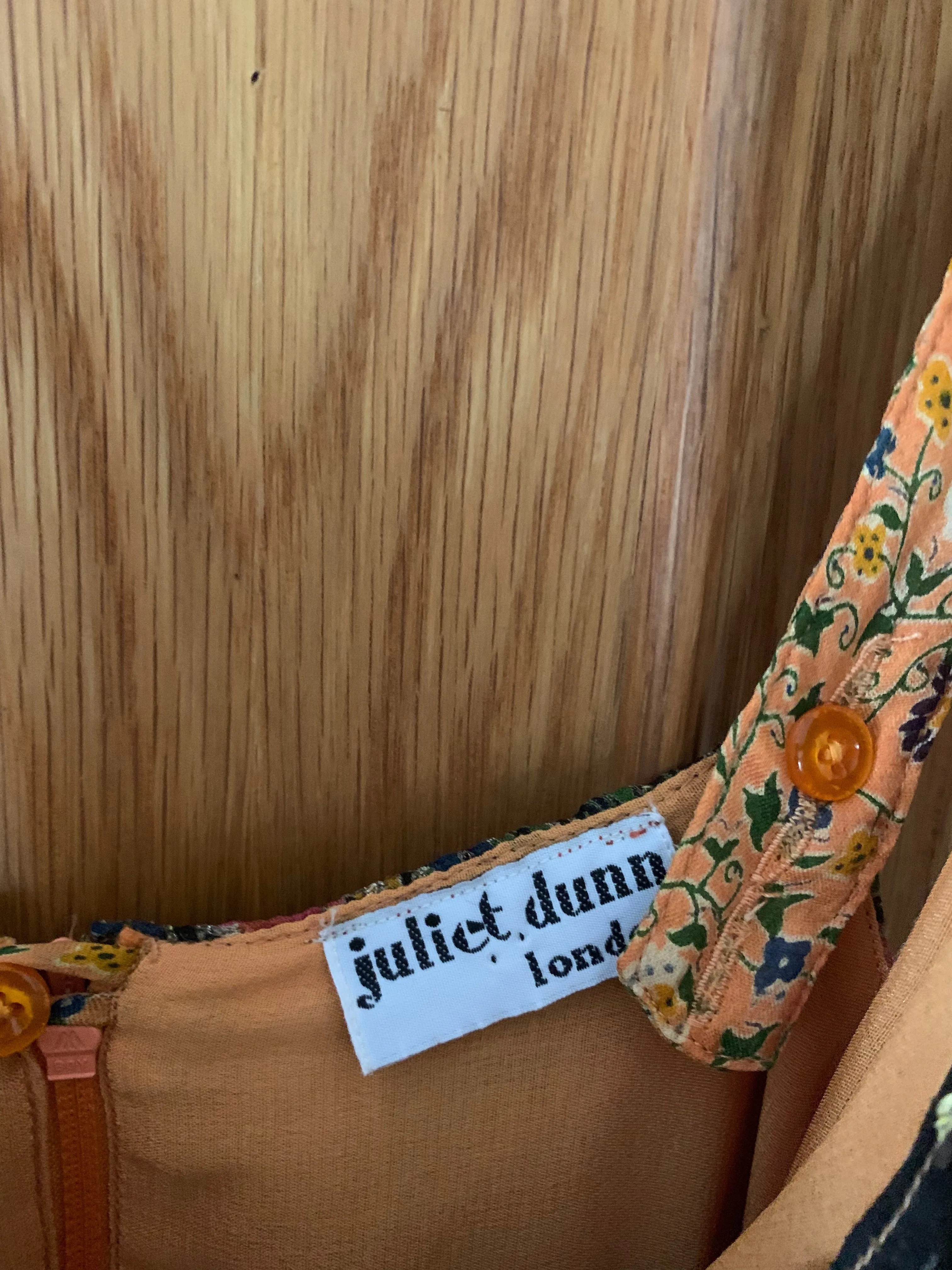 Juliet Dunn Floral Dress Orange UK Size 8/10