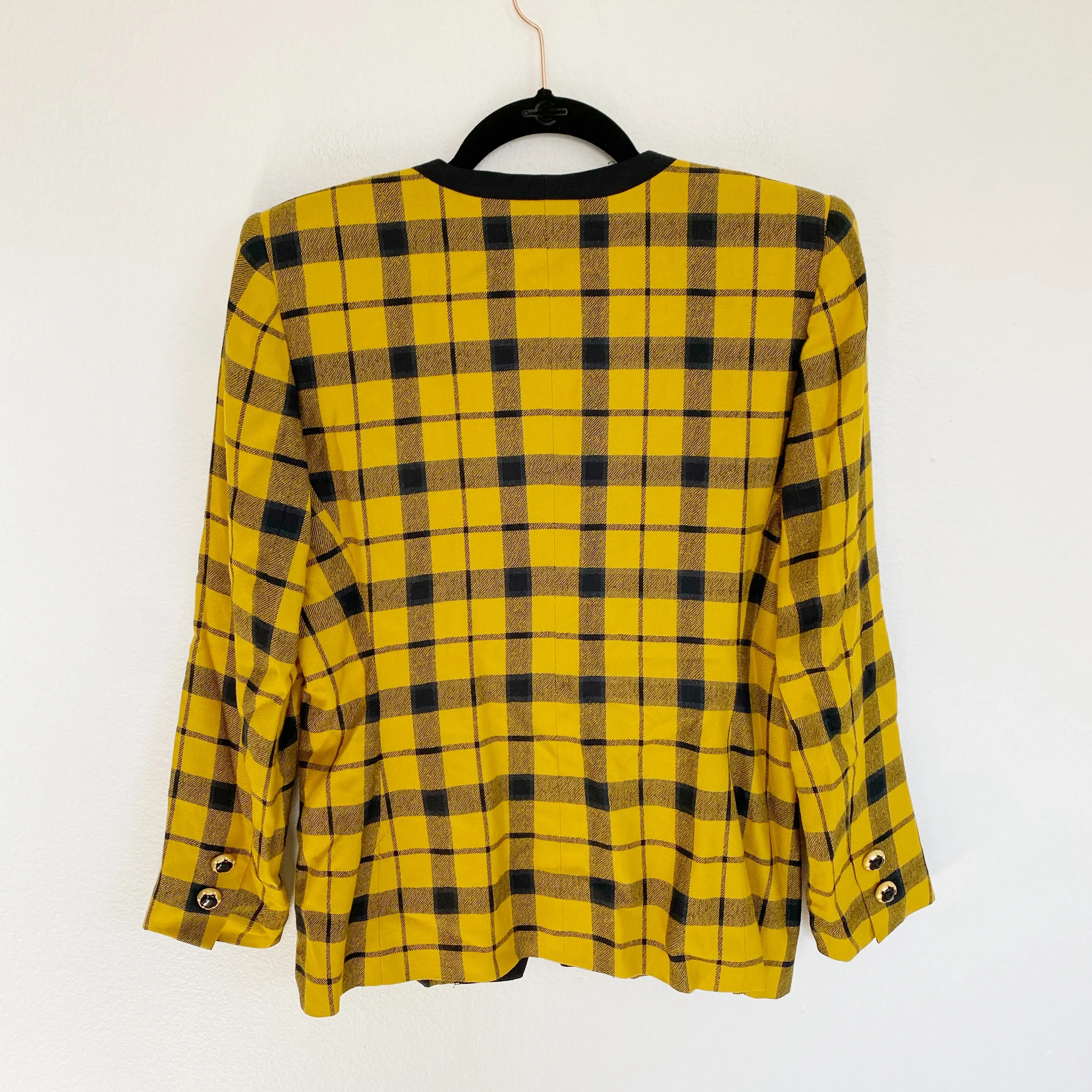 KASPER A.S.L. Plaid Mustard Blazer 4P