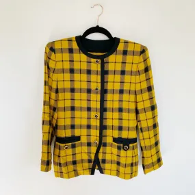 KASPER A.S.L. Plaid Mustard Blazer 4P
