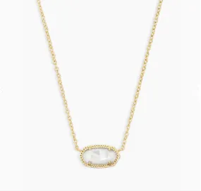 Kendra Scott Gold Elisa Necklace In Ivory Mother of Pearl
