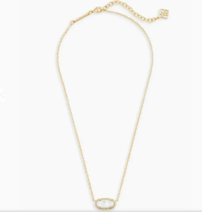 Kendra Scott Gold Elisa Necklace In Ivory Mother of Pearl