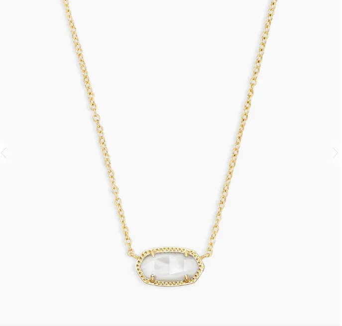 Kendra Scott Gold Elisa Necklace In Ivory Mother of Pearl