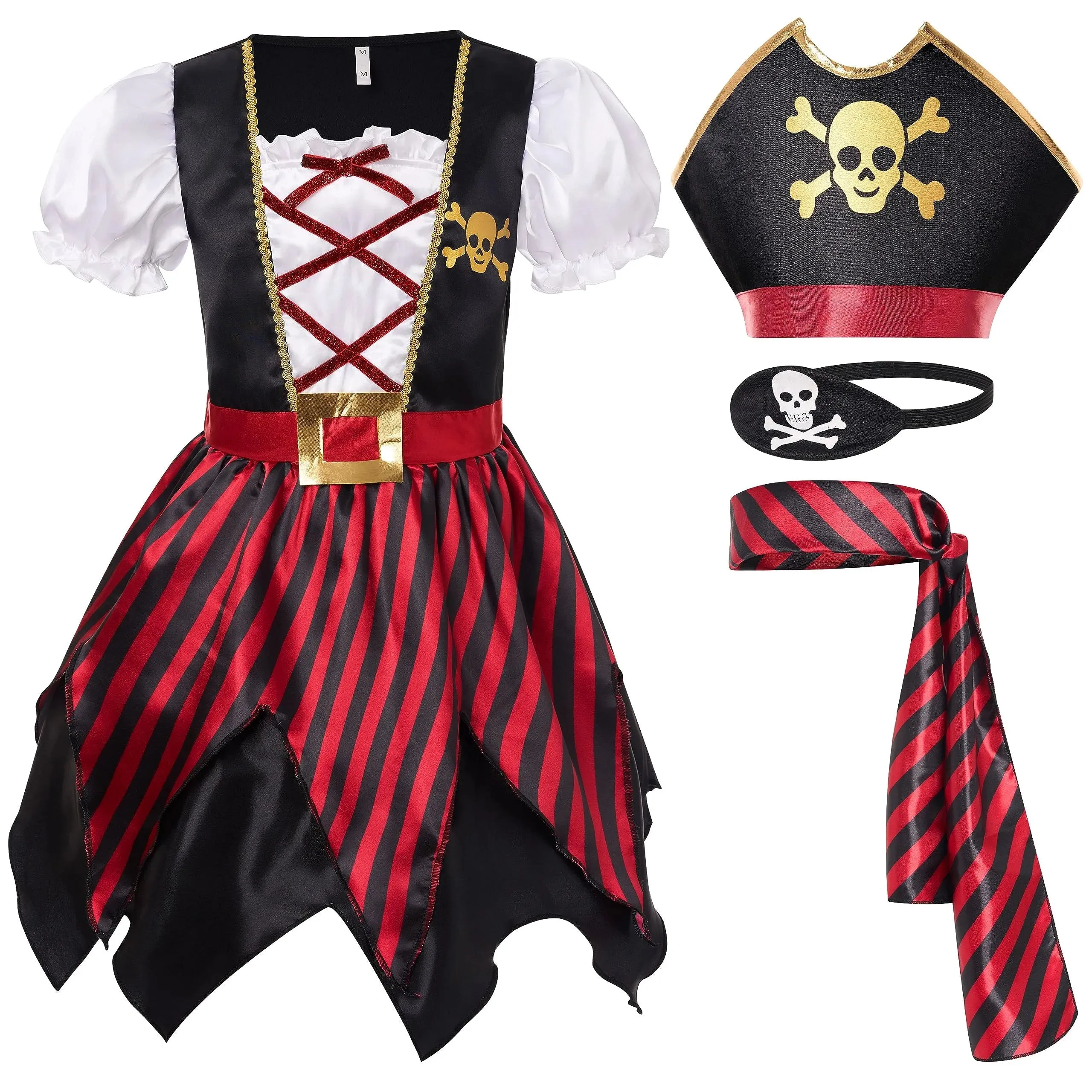 Kids Pirate Costume, Buccaneer Princess Dress for Girls