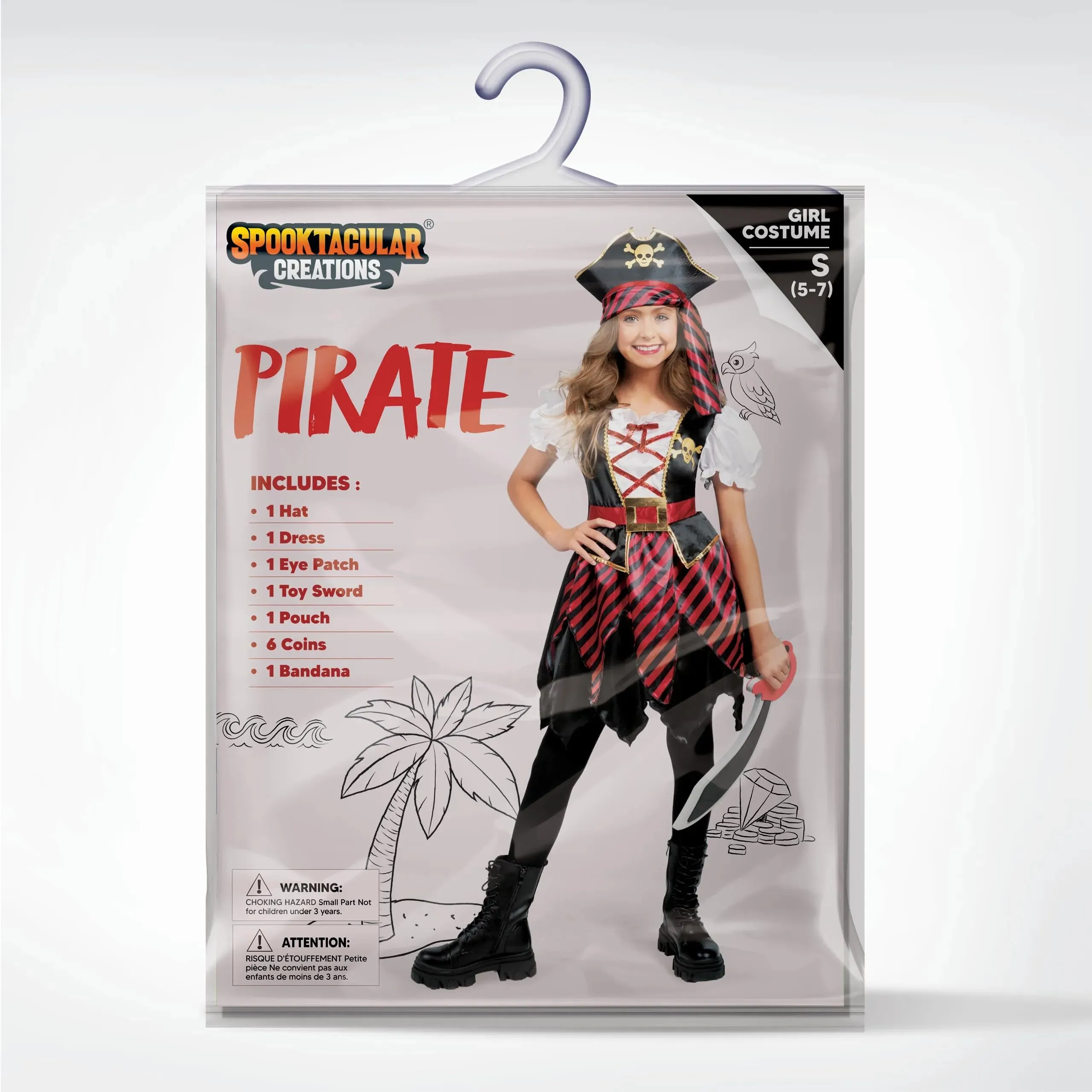 Kids Pirate Costume, Buccaneer Princess Dress for Girls