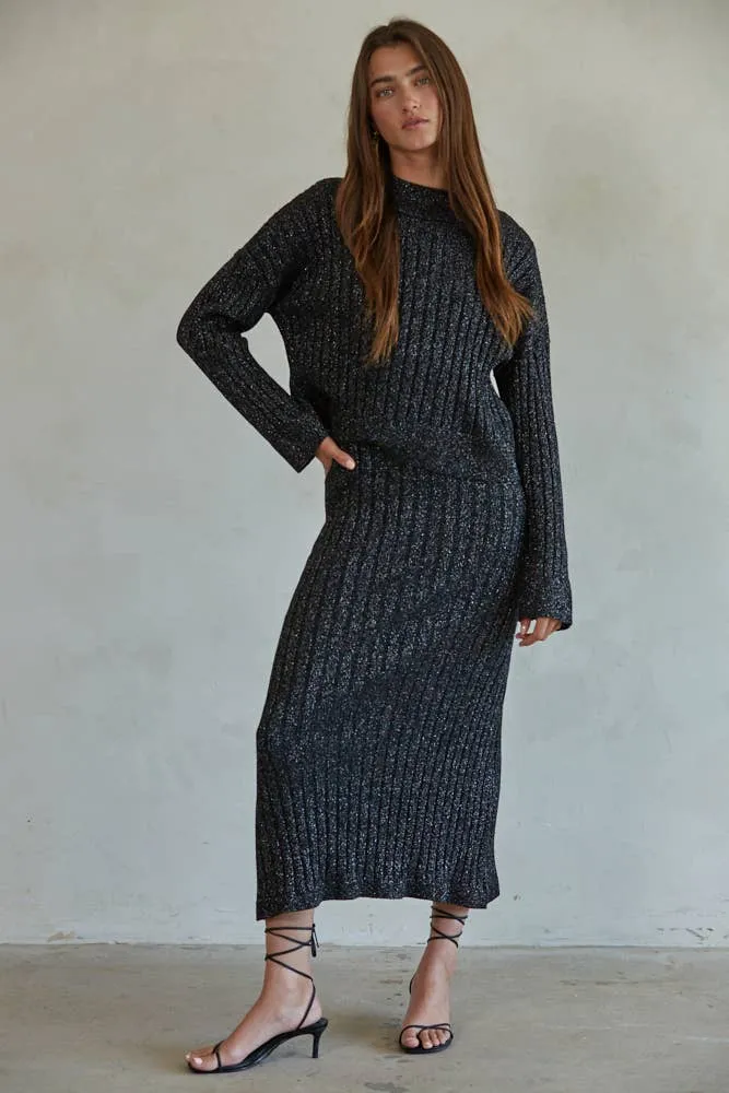 Knit Sweater Ribbed Sleeveless Midi Dress