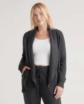 Lightweight Mongolian Cashmere Open Cardigan Sweater