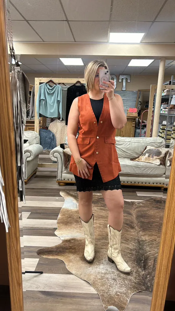 Long Suede Vest