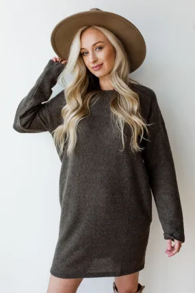 longslv knit sweater dress