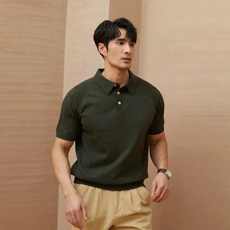 Luxury knitted polo t-shirt