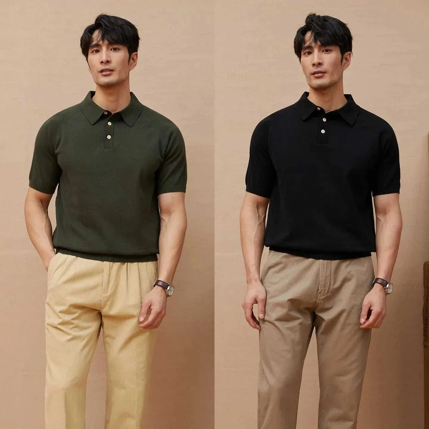 Luxury knitted polo t-shirt