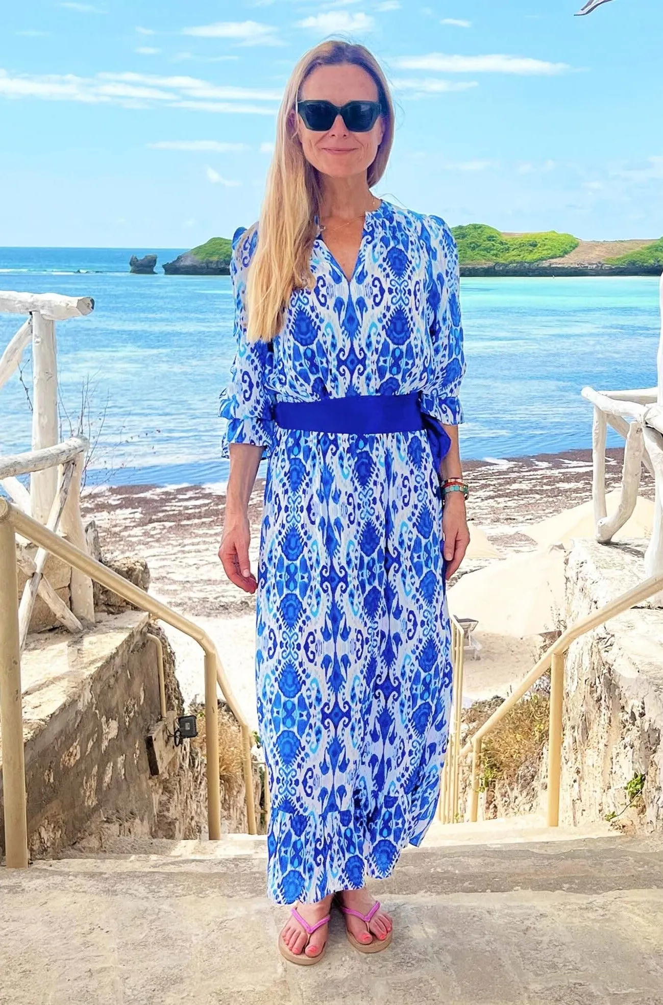 Maeve EcoVero™ Dress | Ikat Blue
