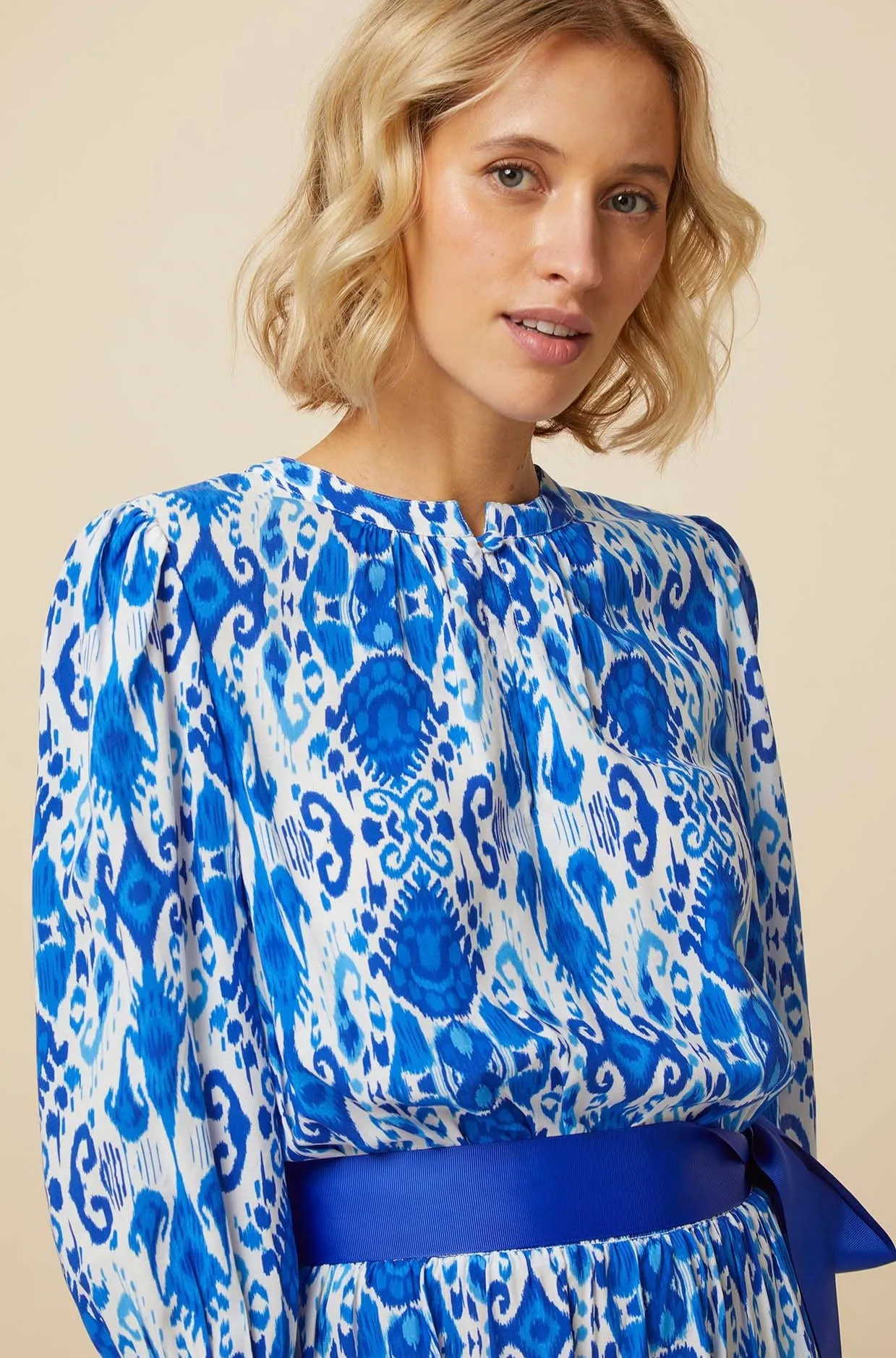 Maeve EcoVero™ Dress | Ikat Blue