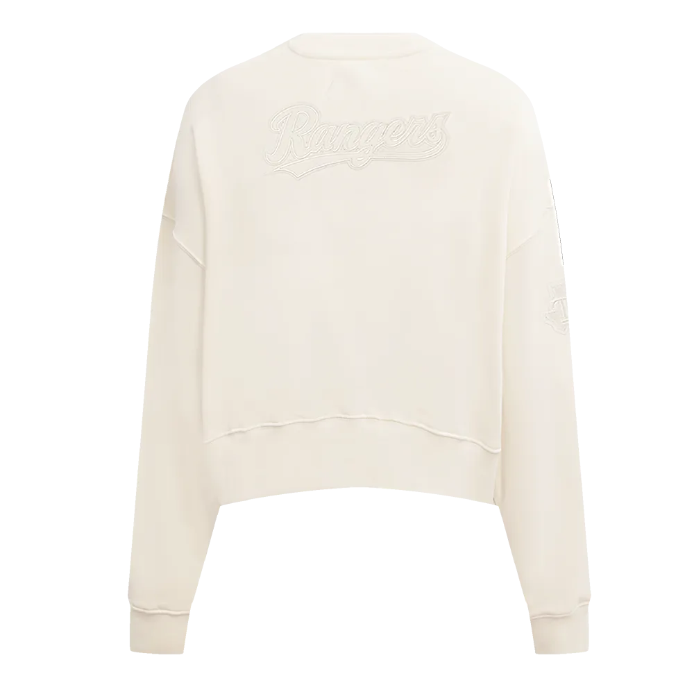 MLB TEXAS RANGERS NEUTRAL WOMEN'S CREWNECK (EGGSHELL)