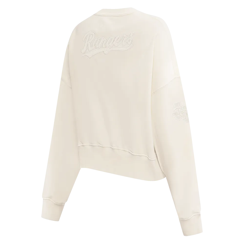 MLB TEXAS RANGERS NEUTRAL WOMEN'S CREWNECK (EGGSHELL)