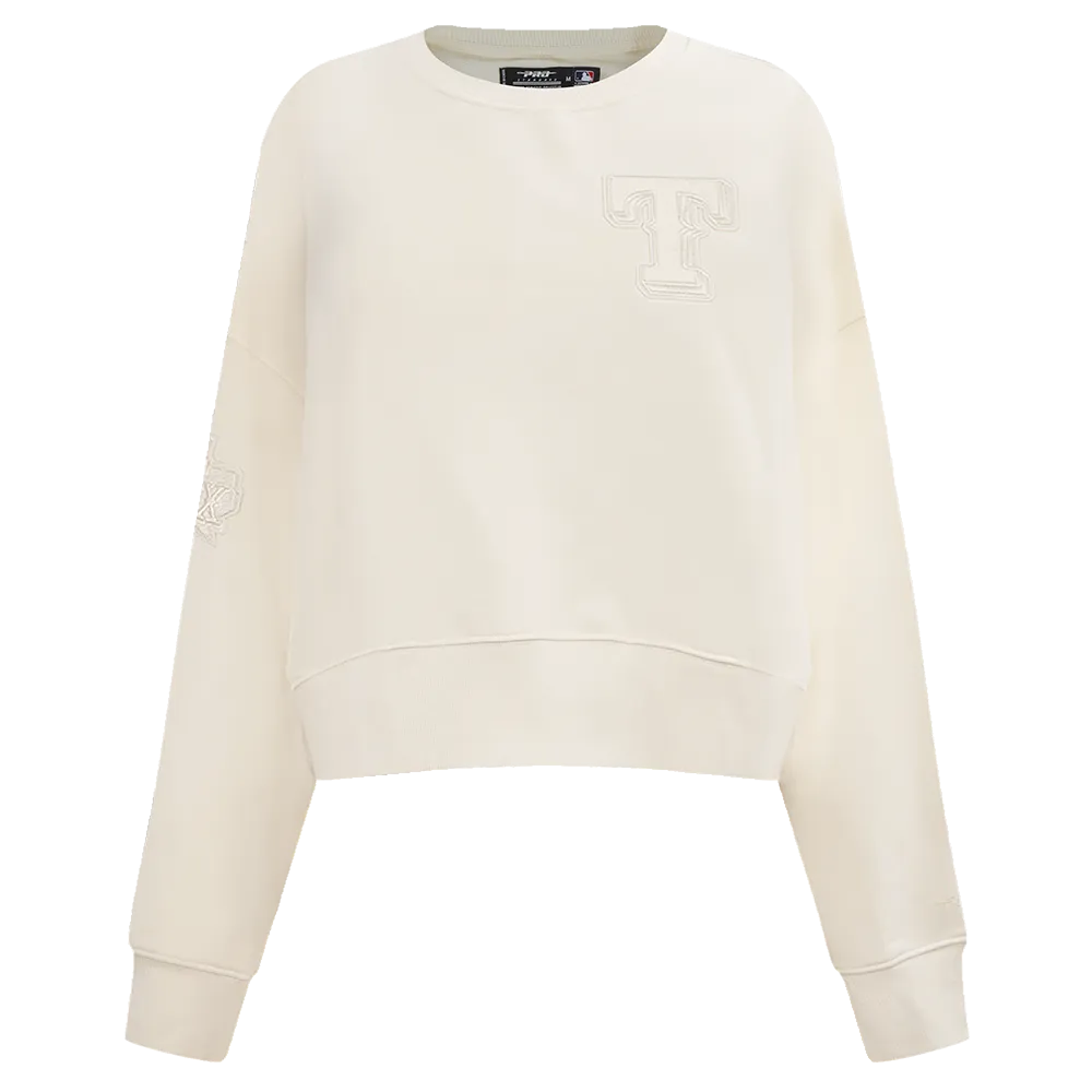 MLB TEXAS RANGERS NEUTRAL WOMEN'S CREWNECK (EGGSHELL)