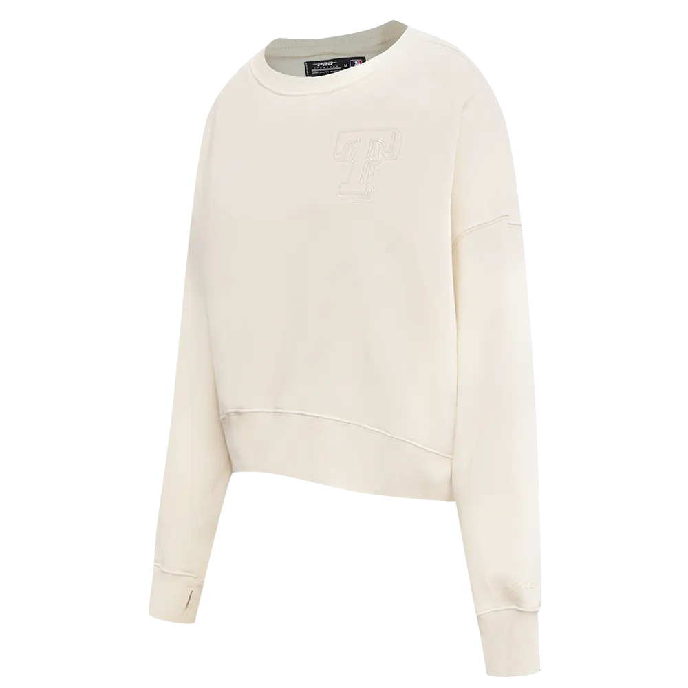 MLB TEXAS RANGERS NEUTRAL WOMEN'S CREWNECK (EGGSHELL)